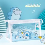 Túi Đựng Bút Trong Suốt Cỡ Lớn Có Khóa Kéo Họa Tiết Hoạt Hình Dễ Thương DIY