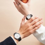 ￼Đồng hồ đôi dây da có lịch ngày