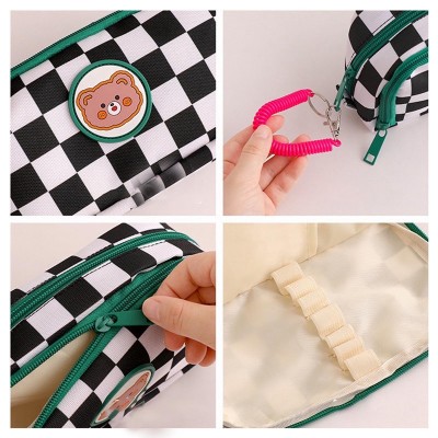 Túi Đựng Bút Bằng Vải canvas Hình Gấu Hoạt Hình Dễ Thương