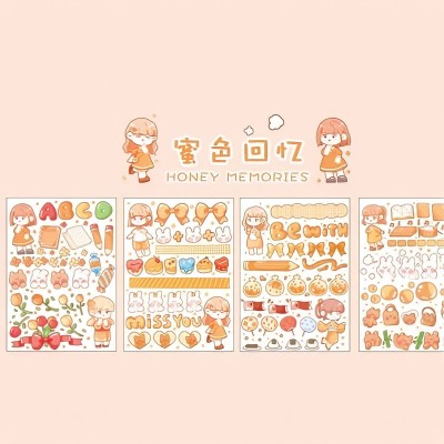 Sticker bé tóc hồng