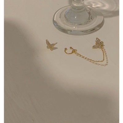 Bông tai hình bướm bằng kim loại thanh lịch 