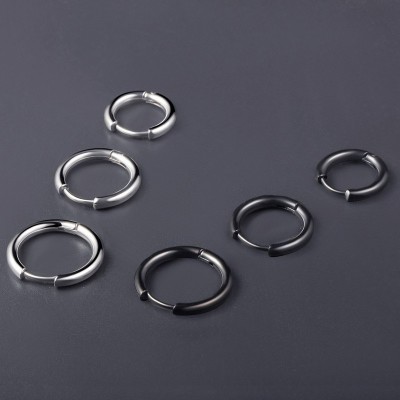 Khuyên tai unisex thép không rỉ 2 màu nhiều kích cỡ