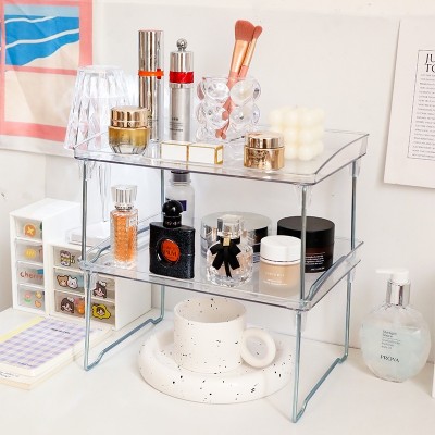 ￼Kệ để bàn mặt acrylic trong suốt có thể xếp chồng 