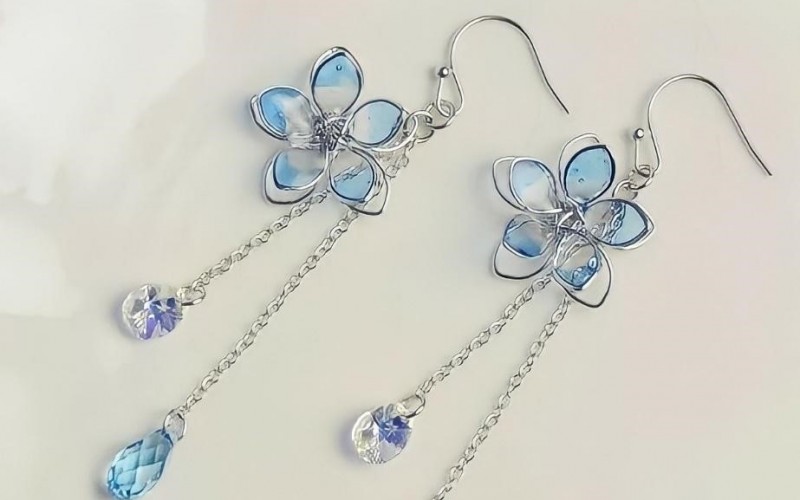 BÔNG TAI BÔNG HOA XANH