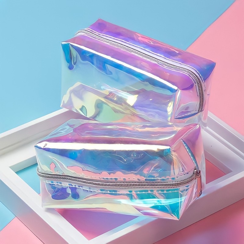 Hộp bút trong suốt ánh cầu vồng chuyển sắc Hologram độc lạ