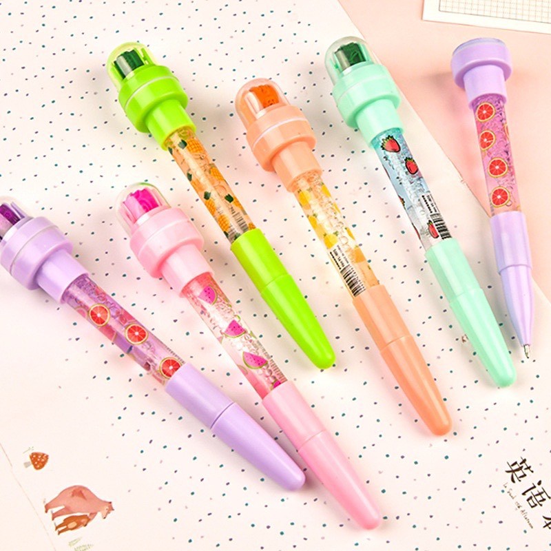 Bút bi 5 trong 1 đa chức năng có đầu lăn tiện dụng