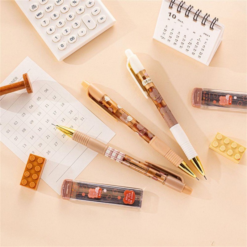 Bộ bút chì bấm tự động họa tiết gấu xinh xắn