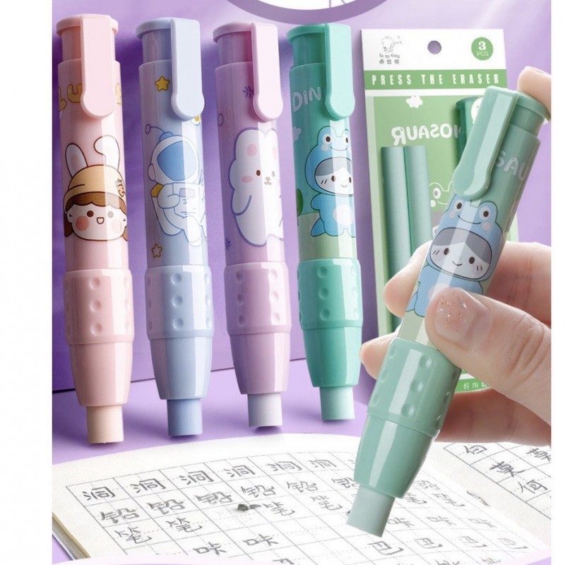 Bộ bút bấm tẩy kèm 2 cục tẩy thay thế