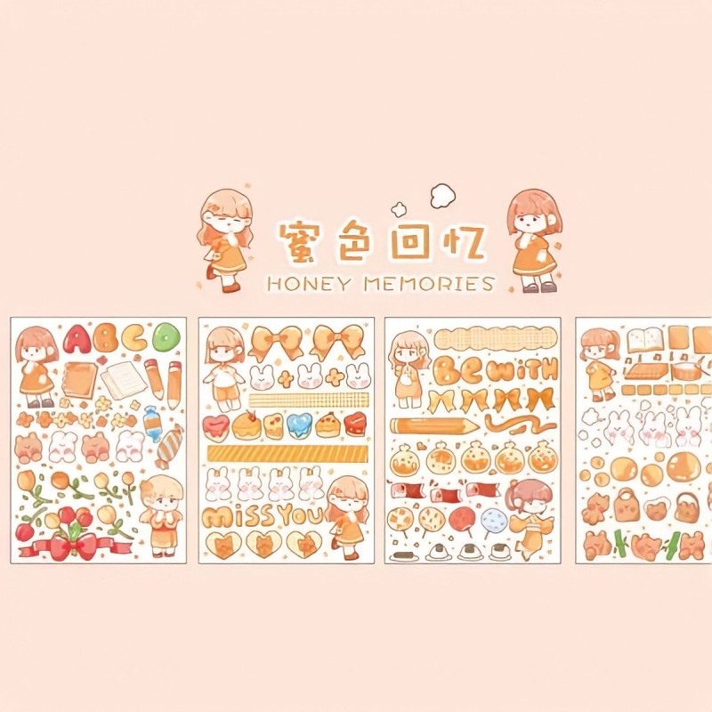 Sticker bé tóc hồng