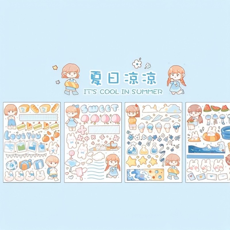 Sticker bé tóc hồng