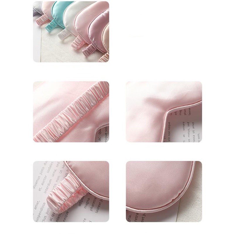 Mặt nạ che mắt ngủ hai mặt bằng lụa mềm co giãn 