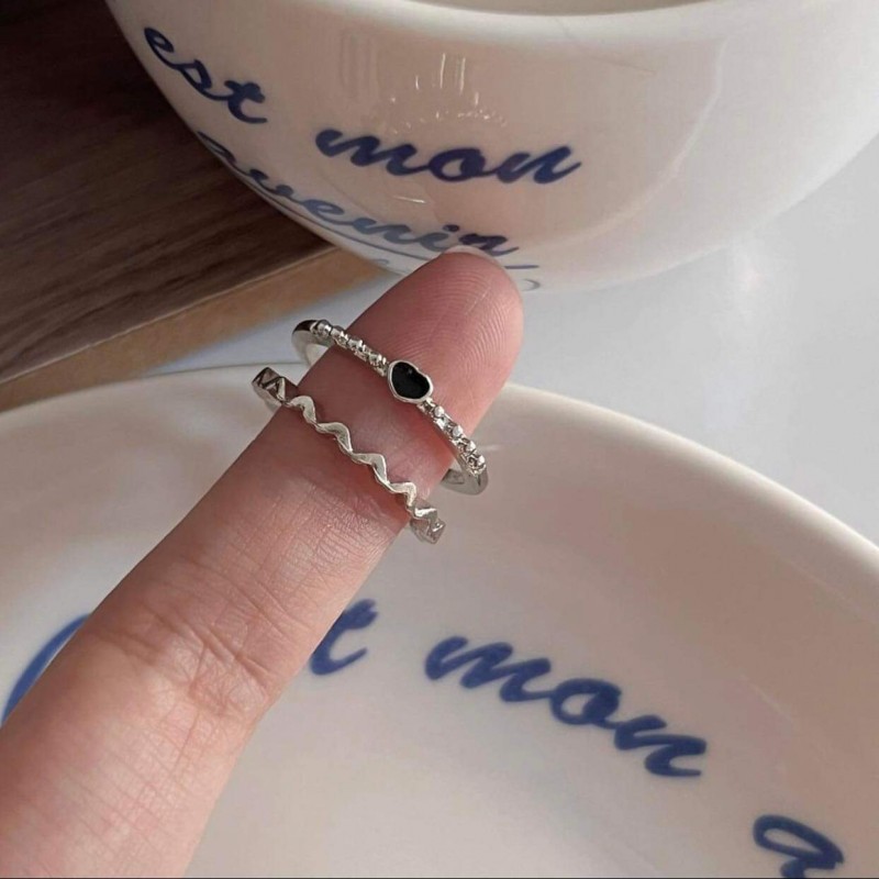 Set nhẫn trái tim kim cương